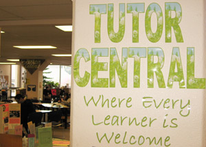 photo of Tutor Central sign and area