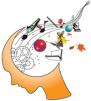 graphic of information streaming into brain