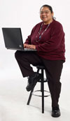 Student working on laptop